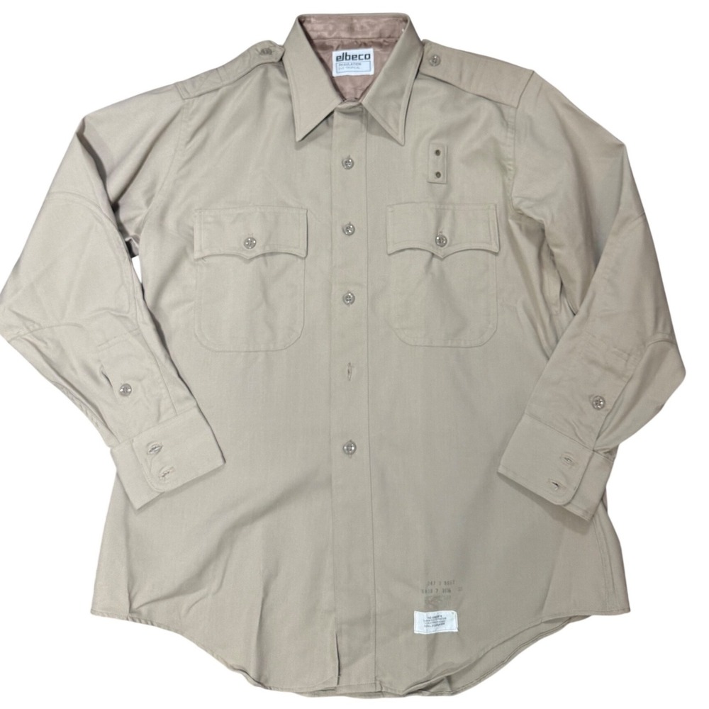 Elbeco Uniform Shirt Tan Khaki Size 16.5 x 32
